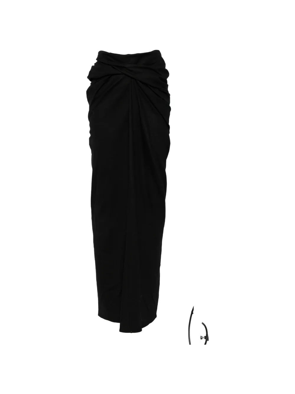 Entire Studios Interlock Twist-detail Draped Maxi Skirt In Black