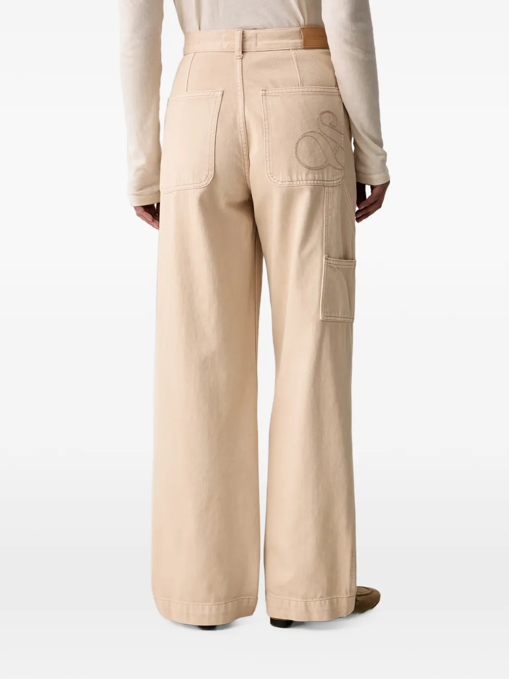 Scotch & Soda Jeans met geborduurd logo Beige