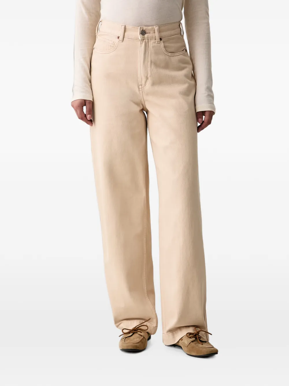 Scotch & Soda logo-embroidered wide-leg jeans - Toni neutri