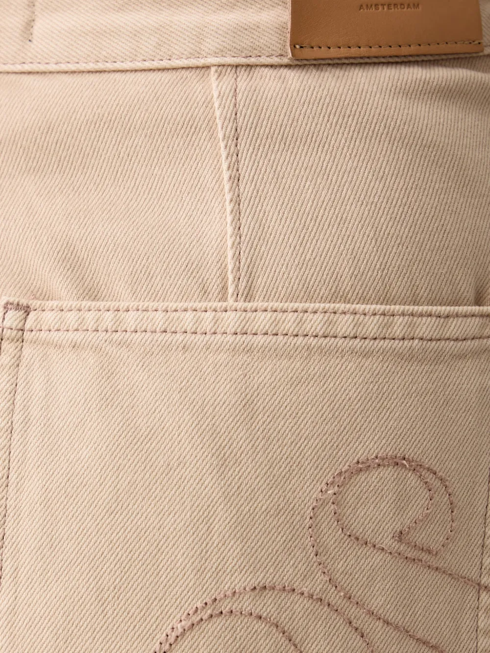 Scotch & Soda Jeans met geborduurd logo Beige