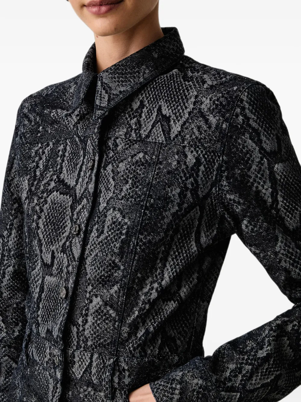 Trussardi Mini-jurk met slangen-print en ruches Zwart