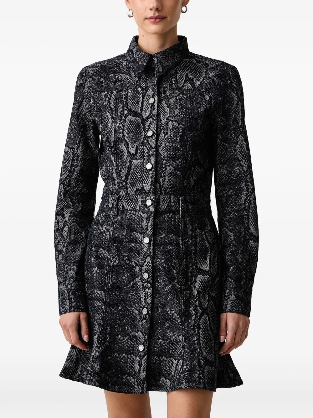 Trussardi Mini-jurk met slangen-print en ruches Zwart