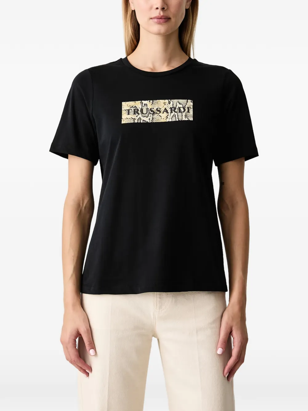 Trussardi Logo-print T-shirt In Black