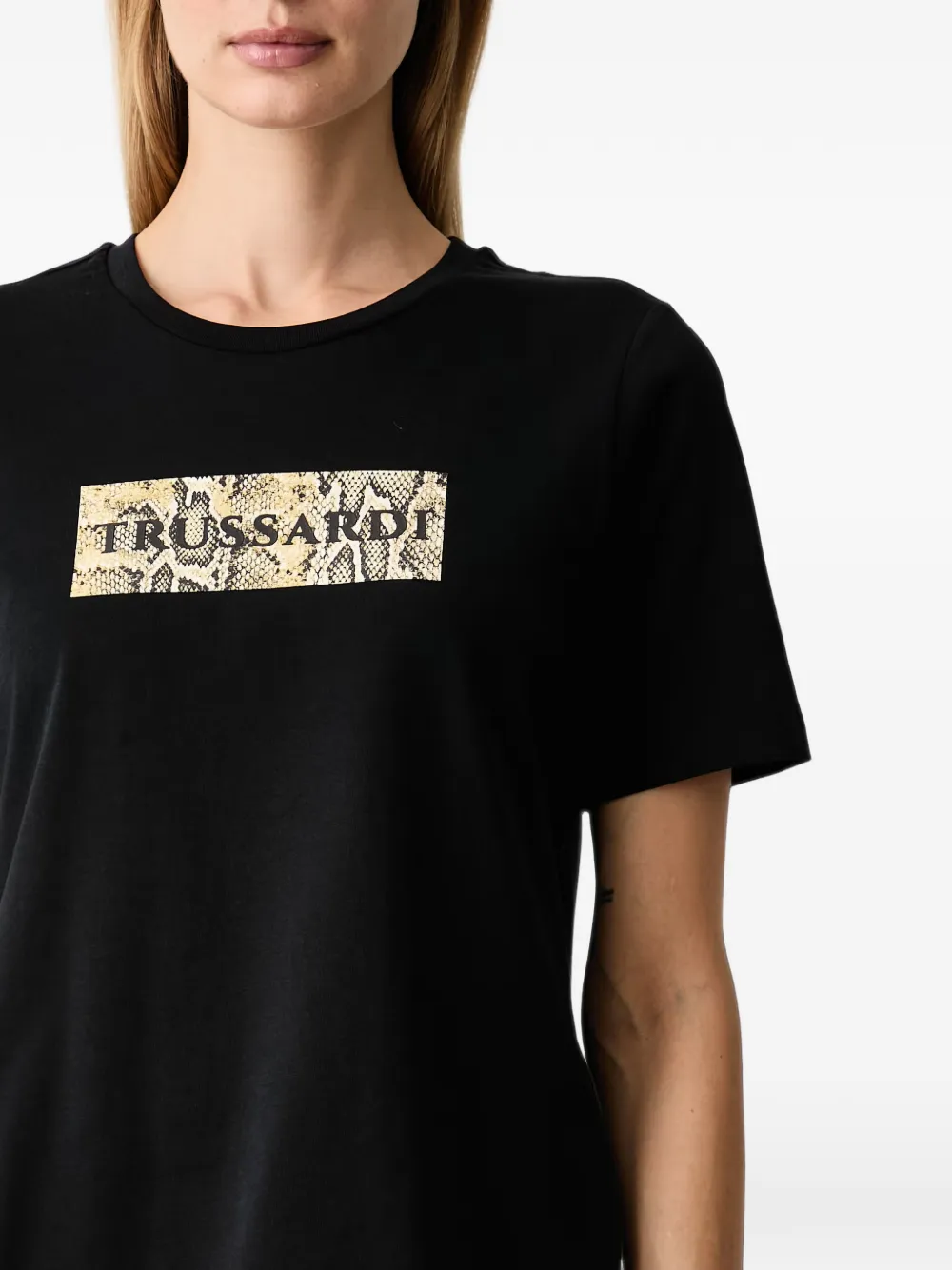 Trussardi T-shirt met logoprint Zwart