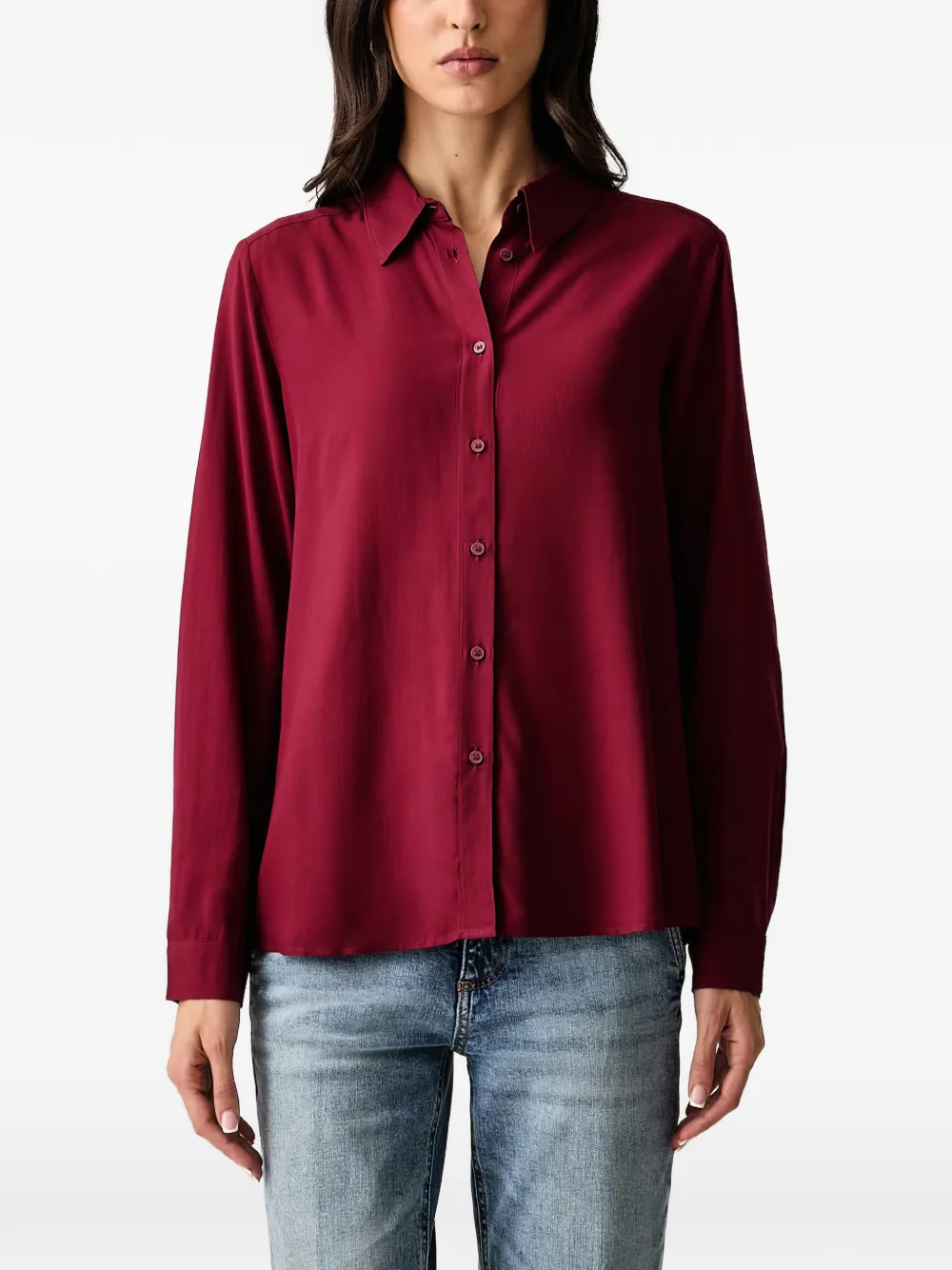 Benetton button-up long-sleeve shirt - Rosso