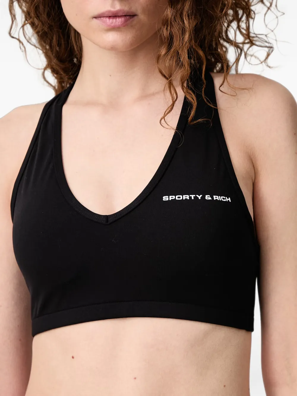 Sporty & Rich Federica sport-bh met logo-print Zwart