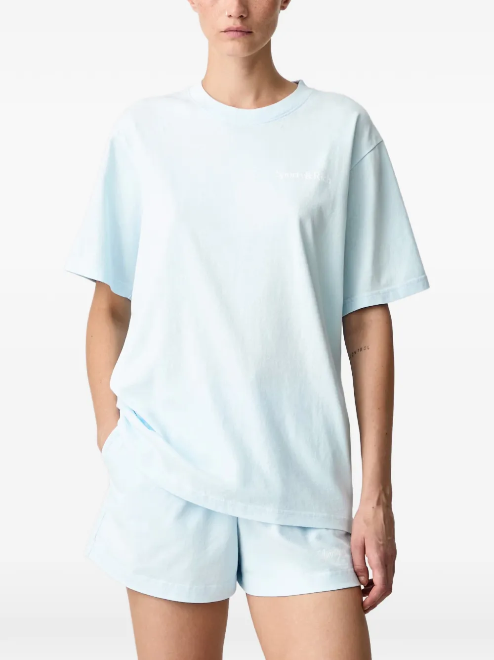 Sporty & Rich T-shirt met logoprint Blauw