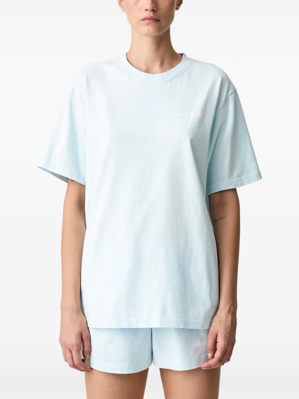 Sporty & Rich logo-print T-shirt - Blau