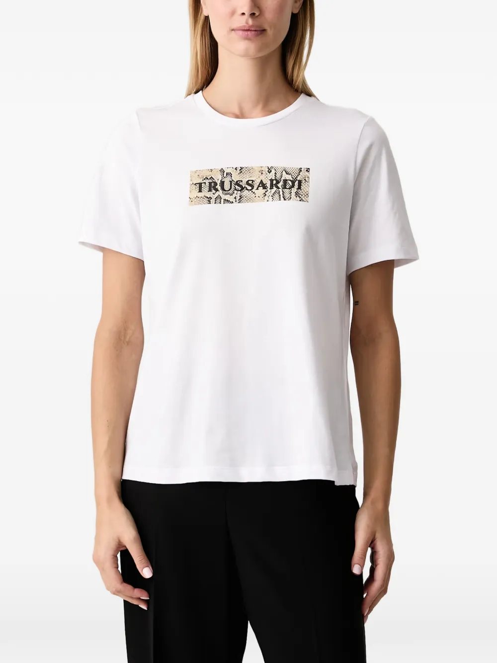 Trussardi logo-print T-shirt - Weiß