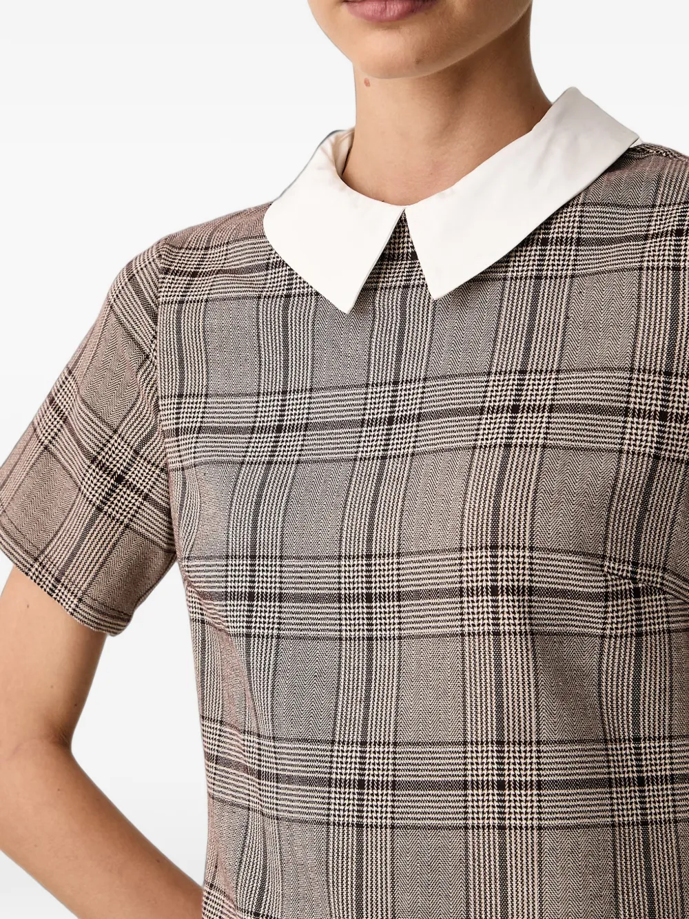 Silvian Heach Geruite mini-jurk Bruin
