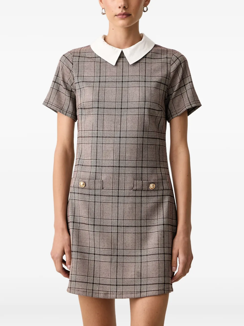Silvian Heach Geruite mini-jurk Bruin