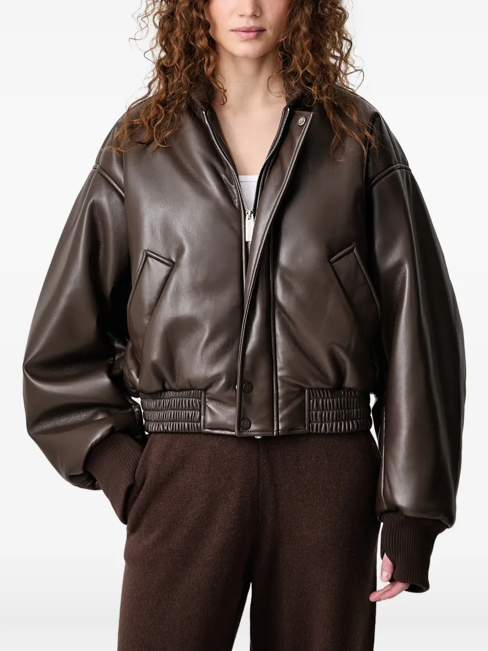 Wrstbhvr Hega V3 Elasticated-waist Bomber Jacket In Brown