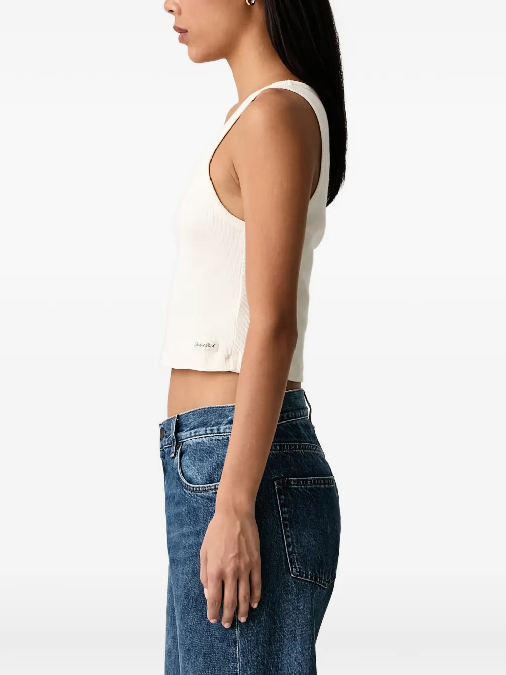Sporty & Rich Tanktop met logopatch Beige