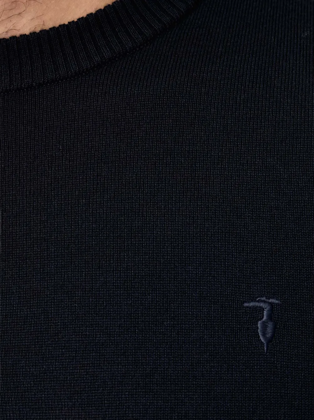Trussardi Trui met geborduurd logo en ronde hals Blauw