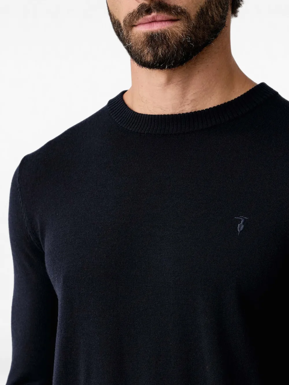 Trussardi Trui met geborduurd logo en ronde hals Blauw