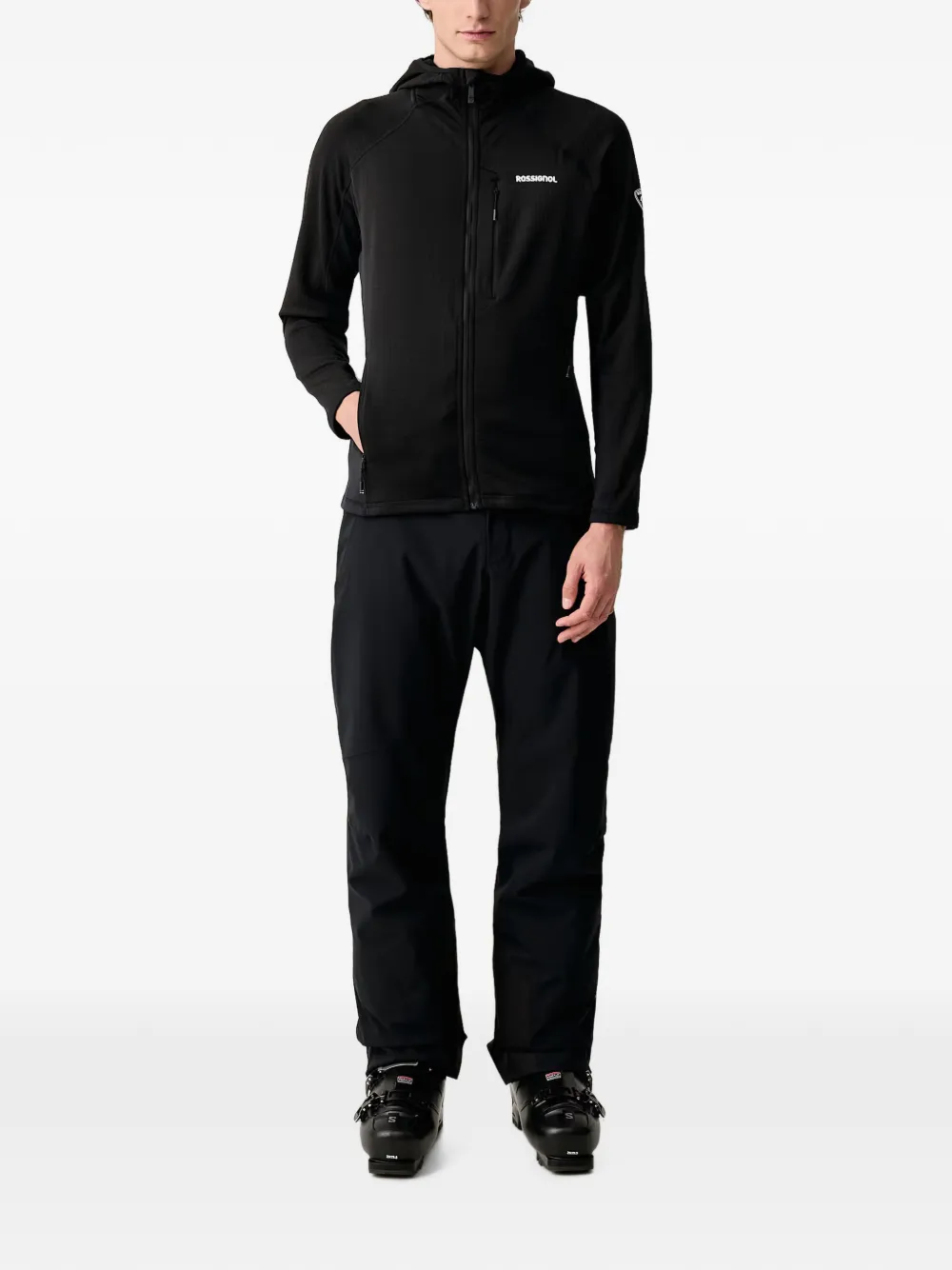 Rossignol Blackside fleece hoodie met rits Zwart