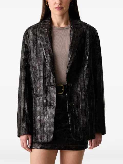 Silvian Heach crinkled-finish notched-lapel blazer