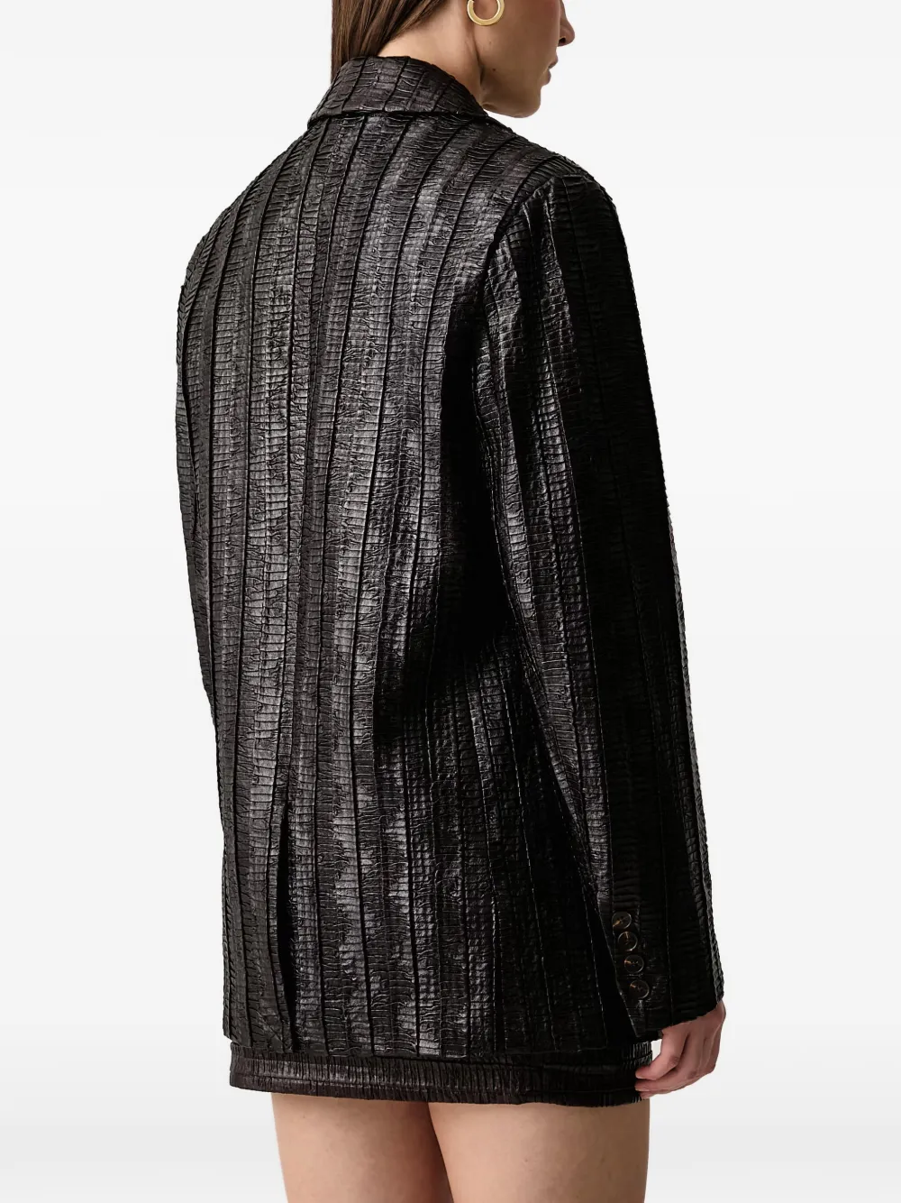 Silvian Heach Blazer met gekerfde revers en gekreukte afwerking Bruin