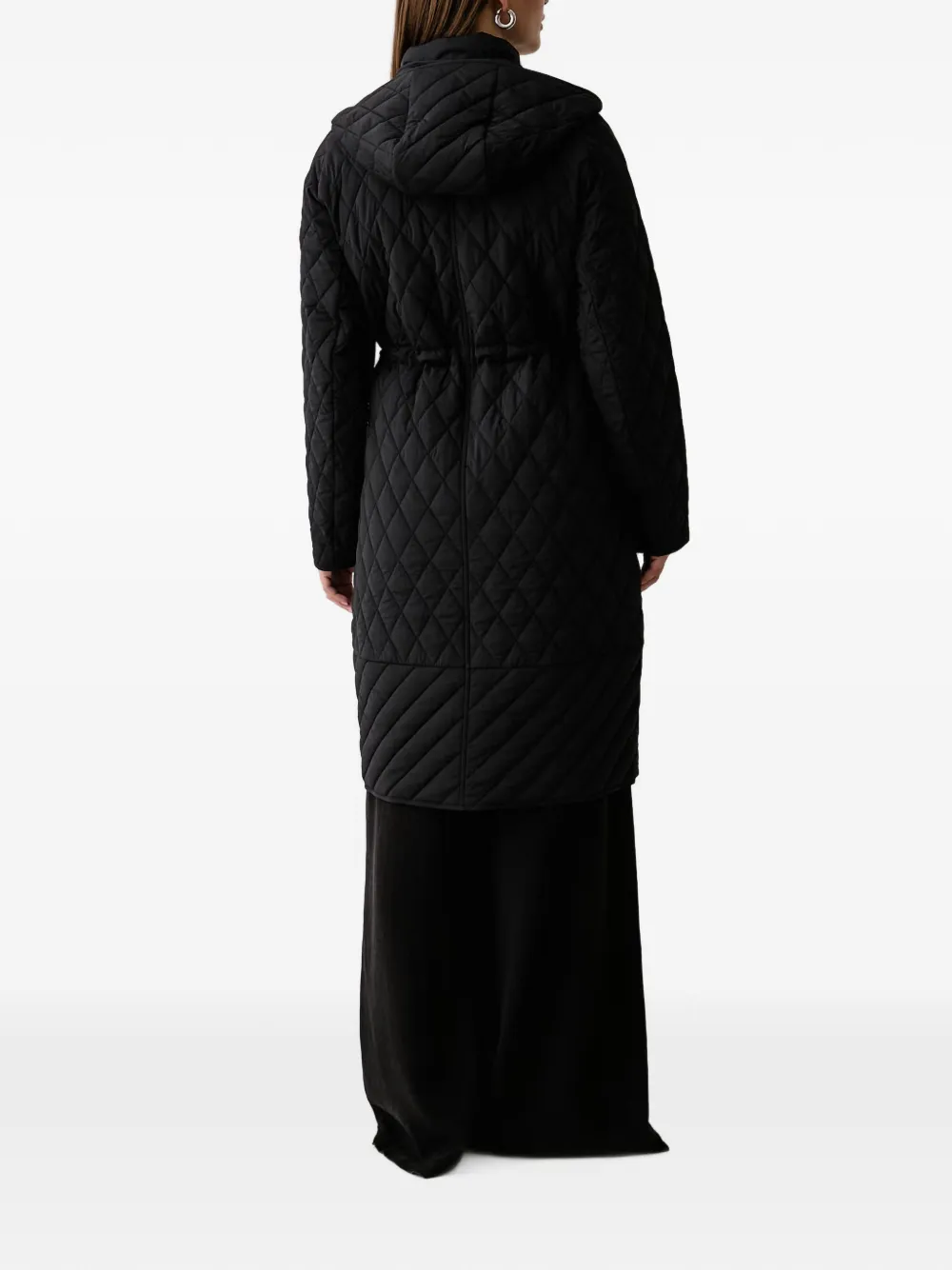 Trussardi Gewatteerde jas met capuchon Zwart