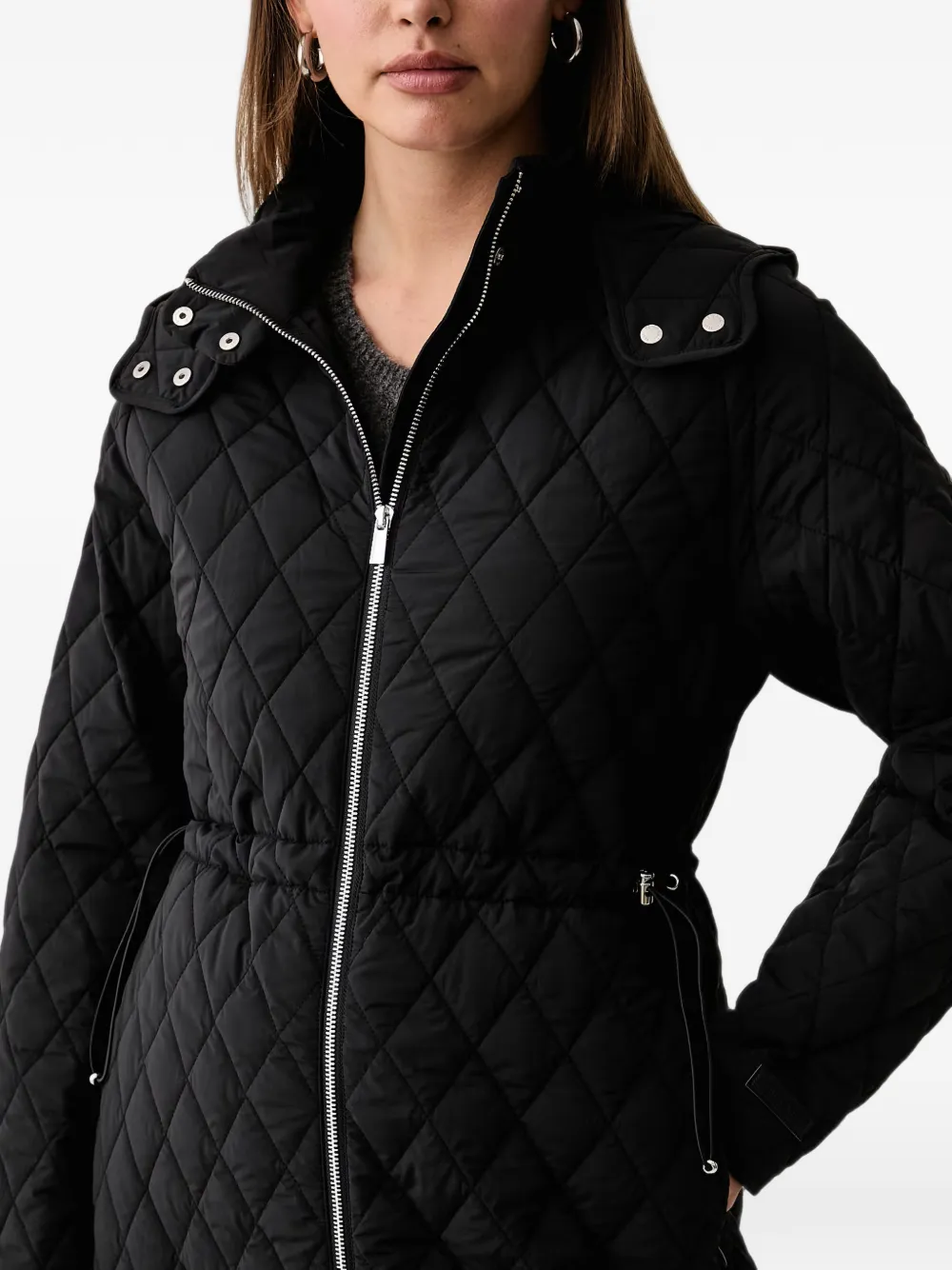 Trussardi Gewatteerde jas met capuchon Zwart