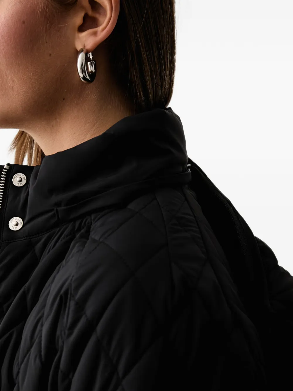 Trussardi Gewatteerde jas met capuchon Zwart