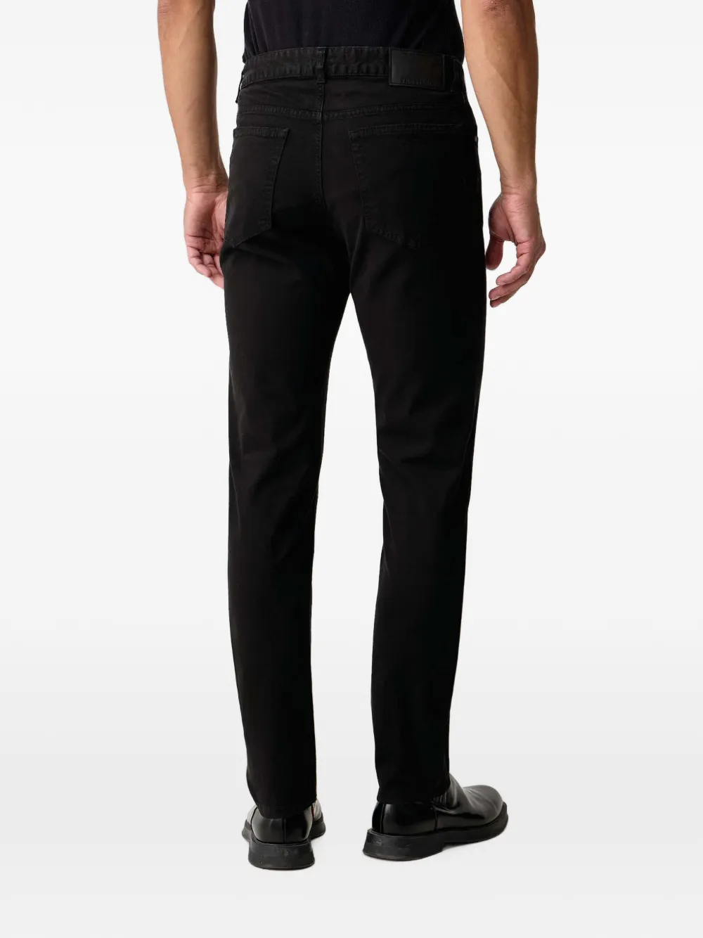 Trussardi Skinny jeans met logopatch Zwart