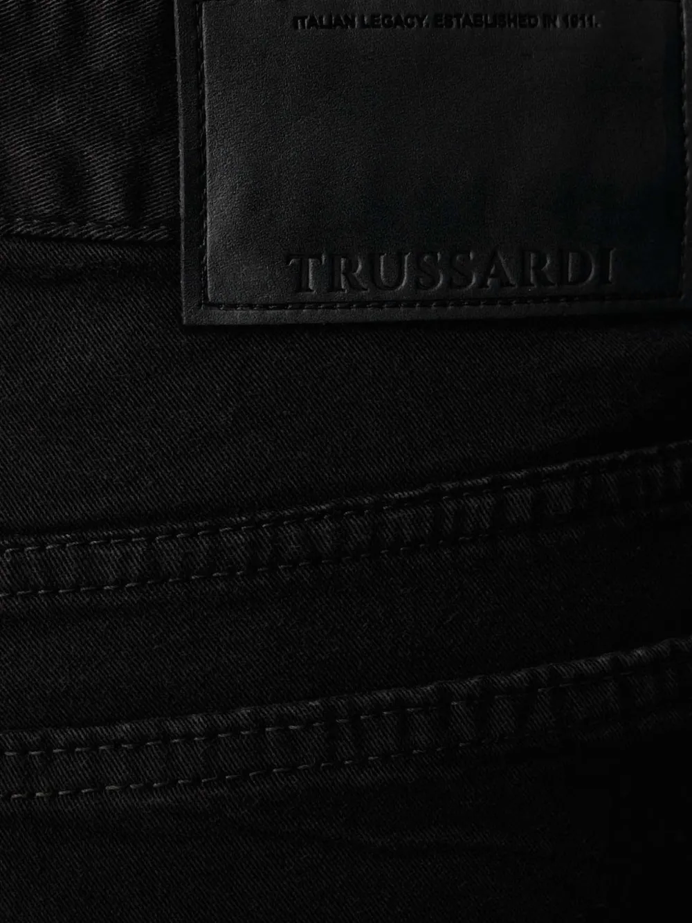 Trussardi Skinny jeans met logopatch Zwart