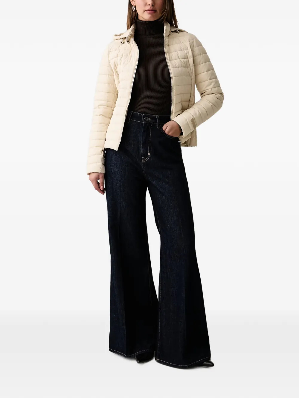 Trussardi Gevoerd jack met capuchon Wit
