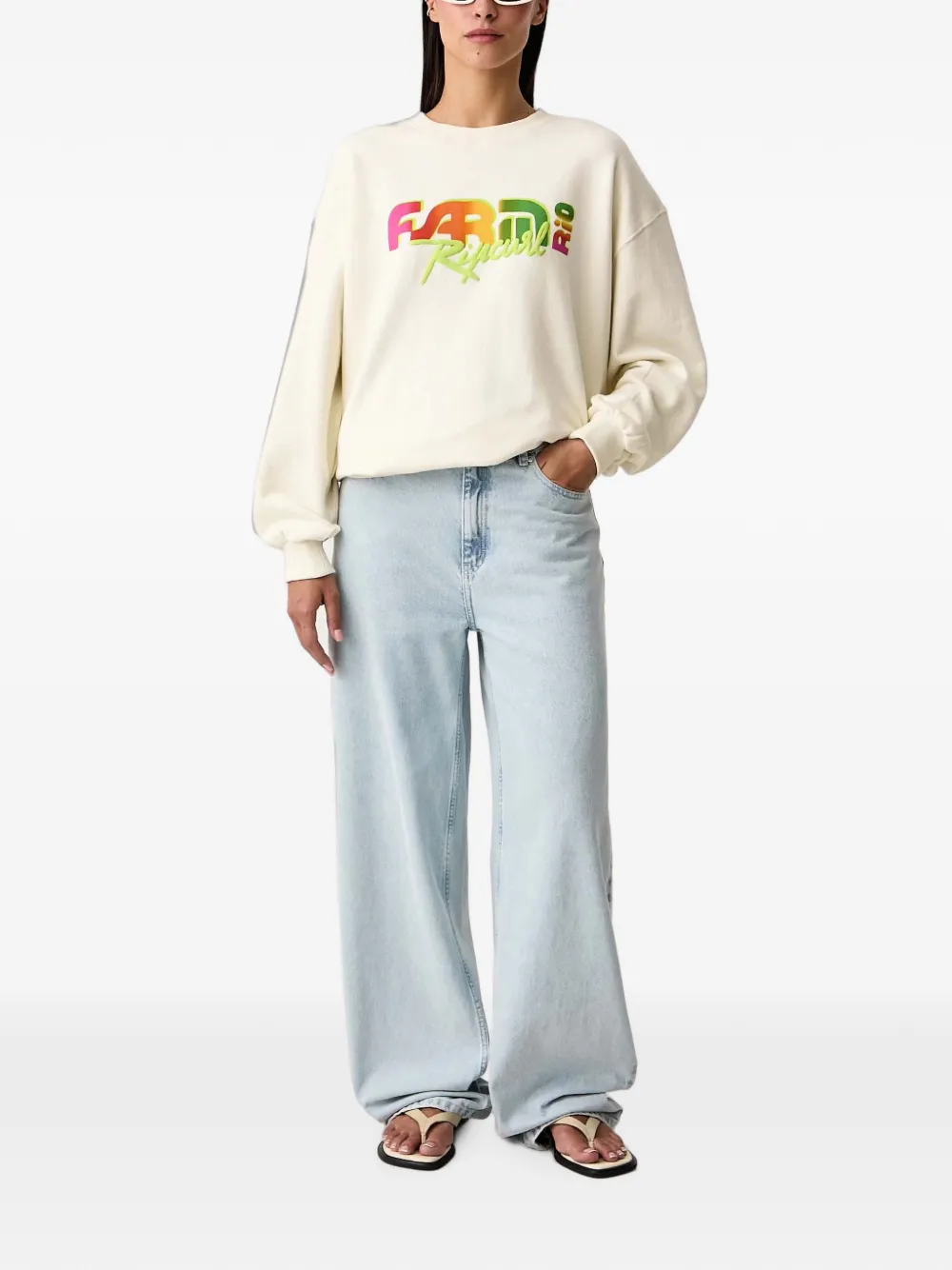 Rip Curl x Farm Rio Air Shred logo-print sweatshirt Beige