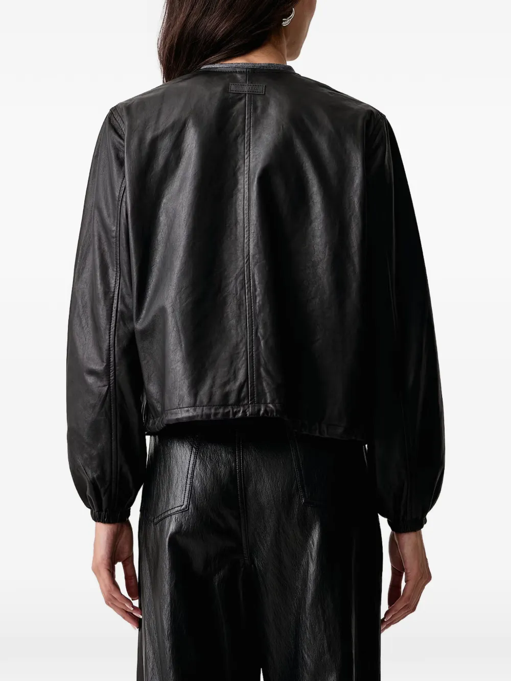 Trussardi Leren bomberjack Zwart
