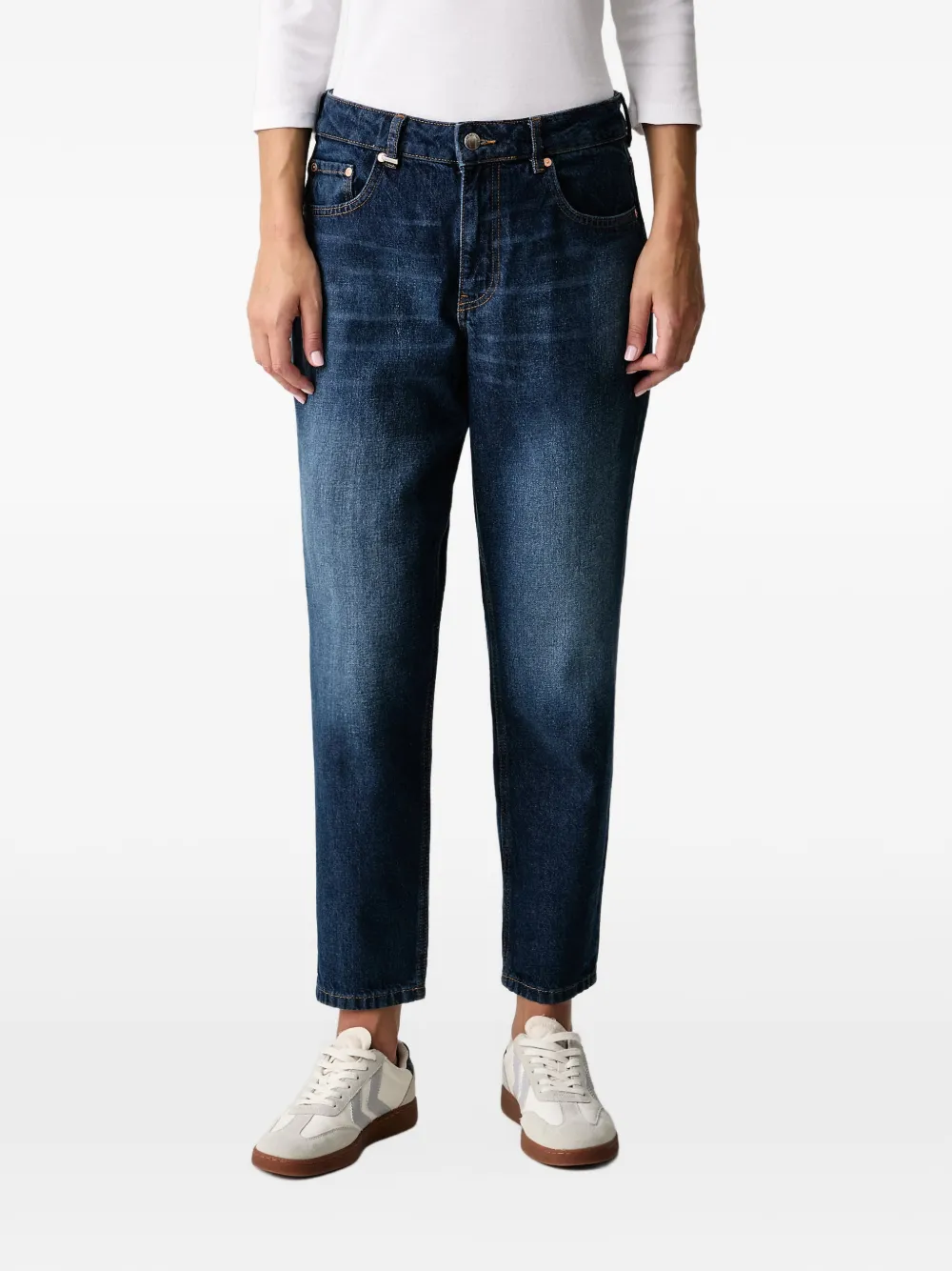 Benetton Faded-effect Straight-leg Jeans In Blue
