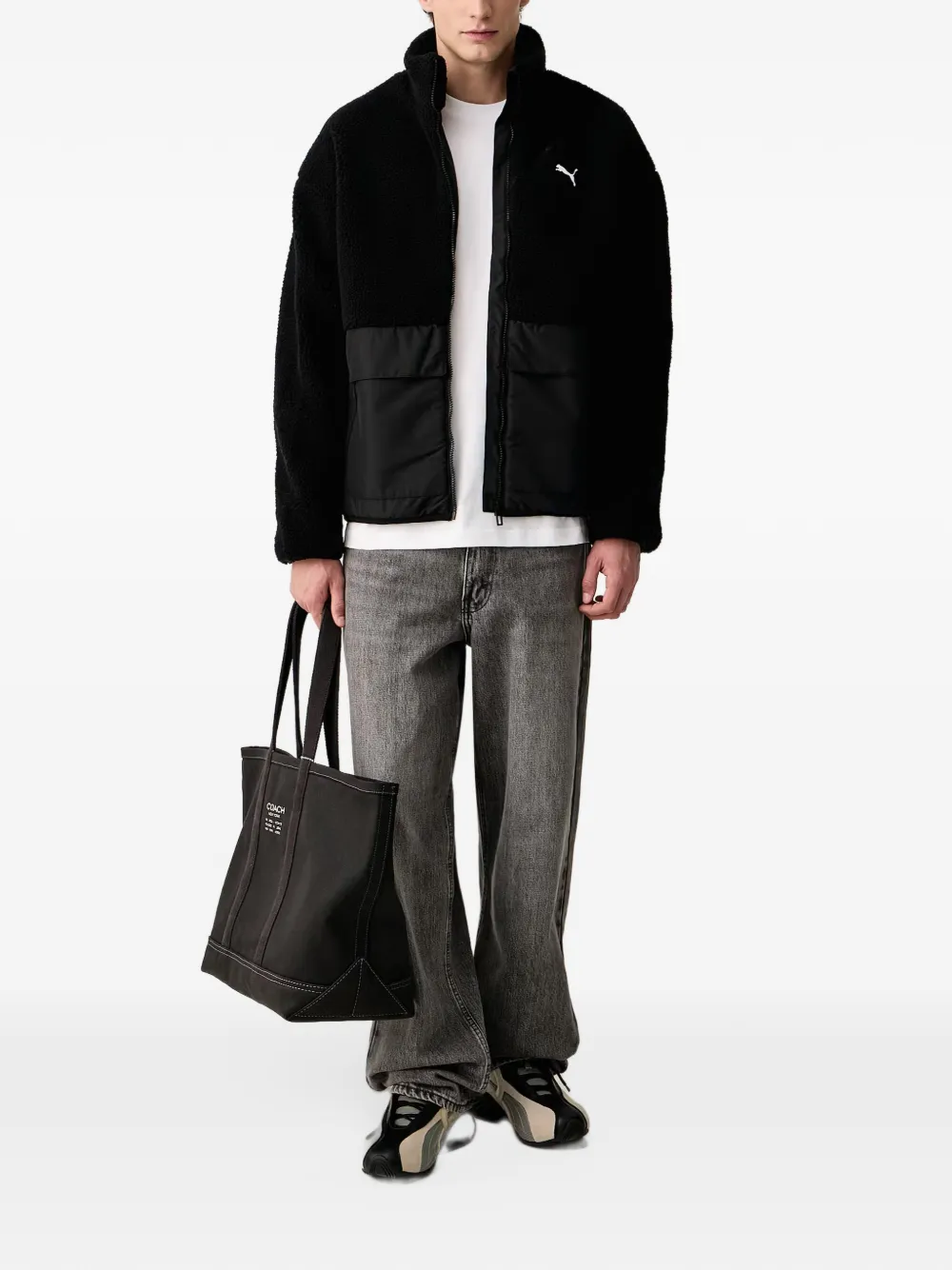 PUMA hybrid re:fibre relaxed jacket men Zwart