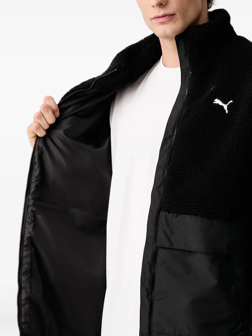 PUMA hybrid re:fibre relaxed jacket men Zwart