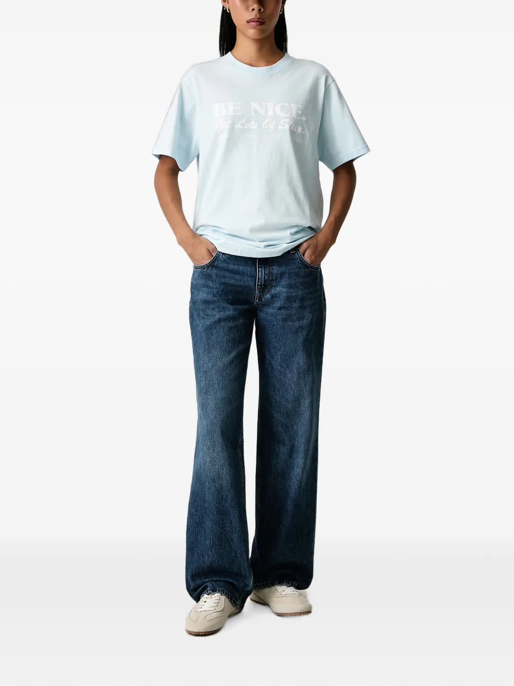 Sporty & Rich T-shirt met tekst Blauw