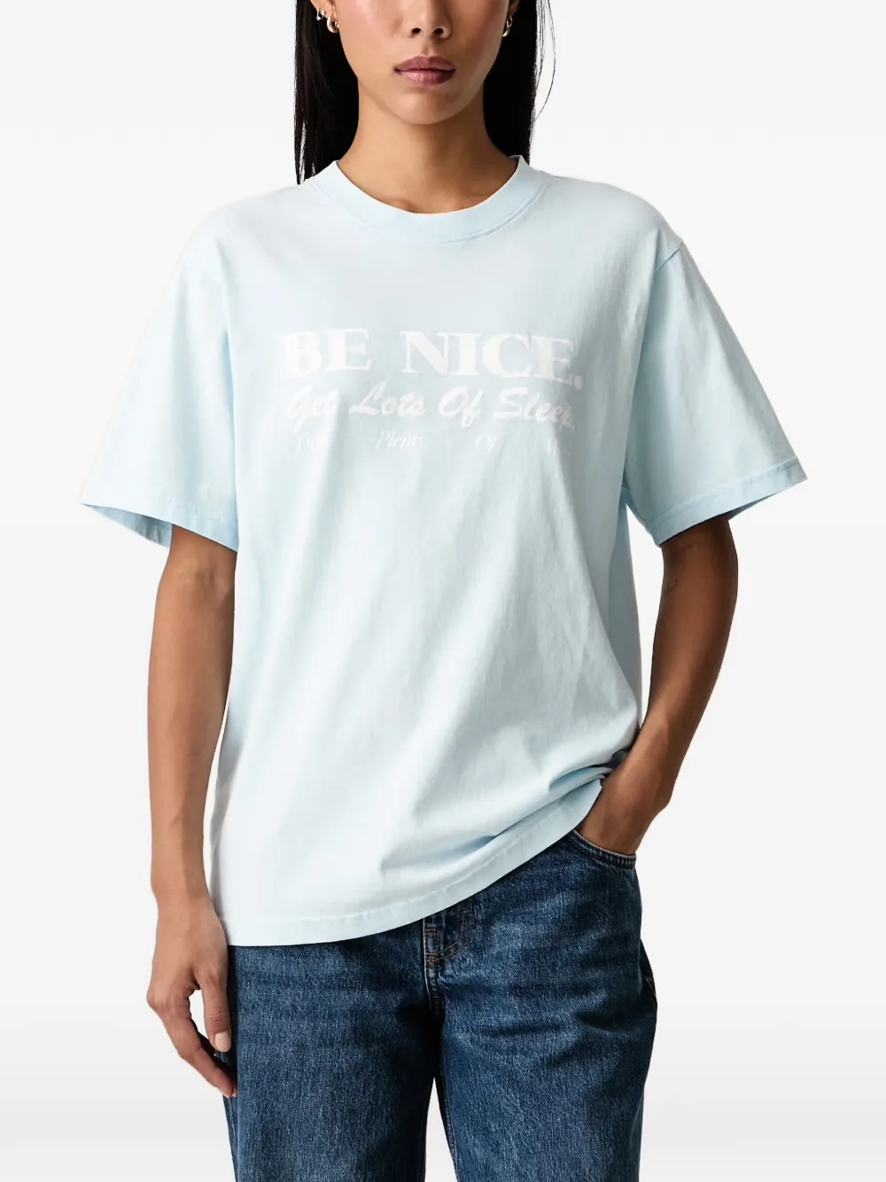Sporty & Rich T-shirt met tekst Blauw