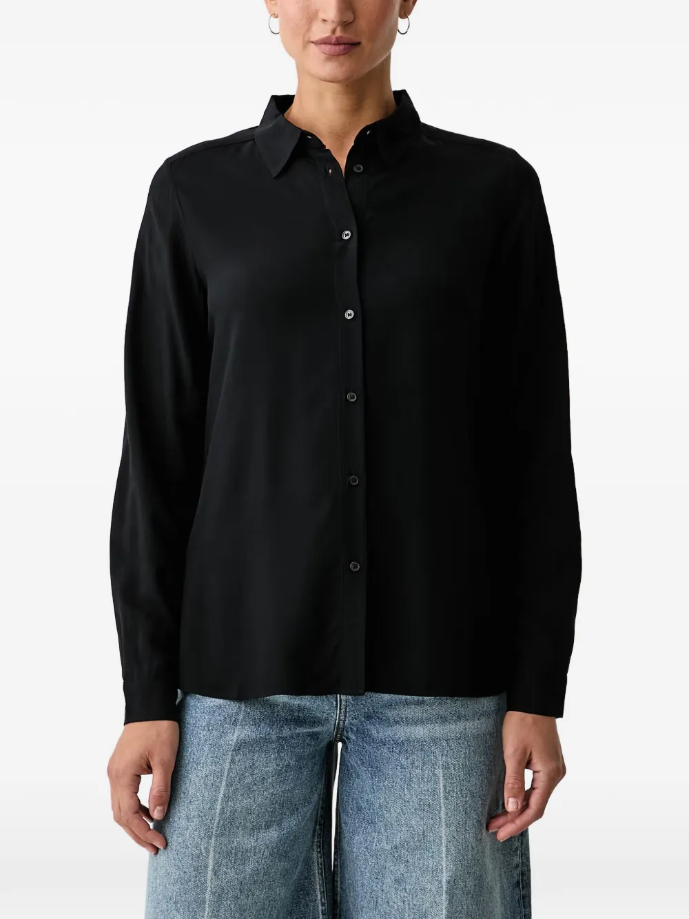 Benetton long-sleeve button-up shirt - Schwarz