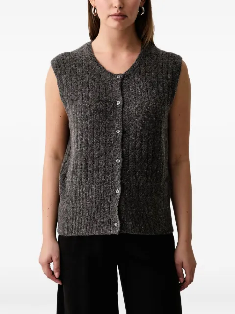 Trussardi cable-knit button-up vest