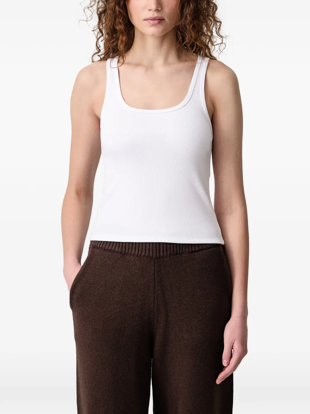 Wrstbhvr Tilla Ribbed-knit Tank Top In White