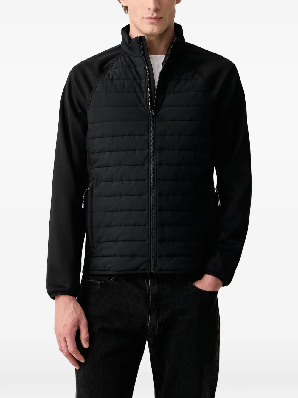 Skechers Hoodless quilted panelled jacket - Noir Skechers Hoodless quilted panelled jacket - Noir