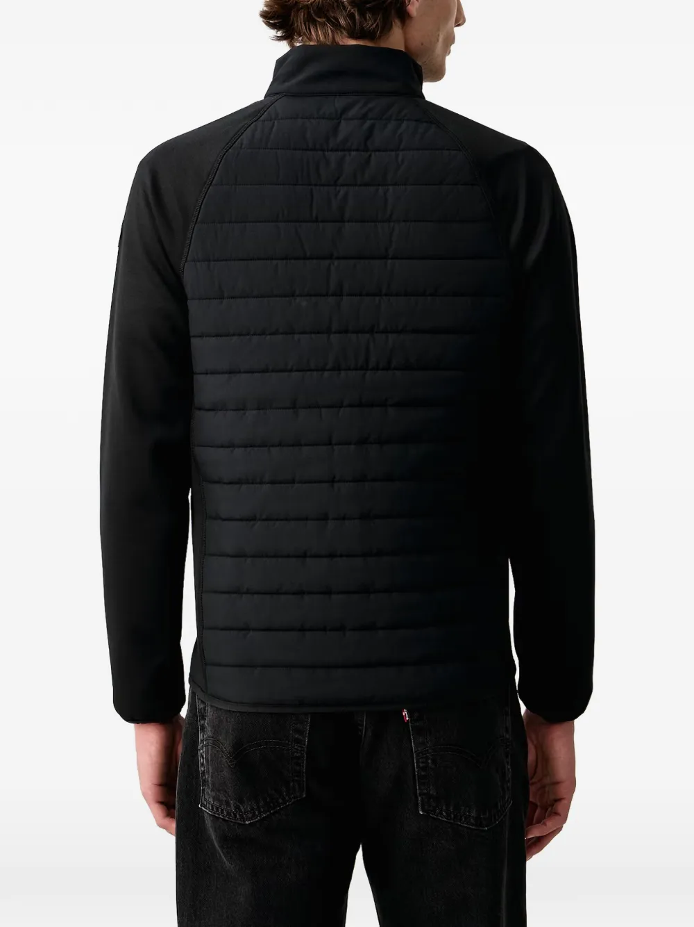 Skechers Hoodless gewatteerd jack met vlakken Zwart