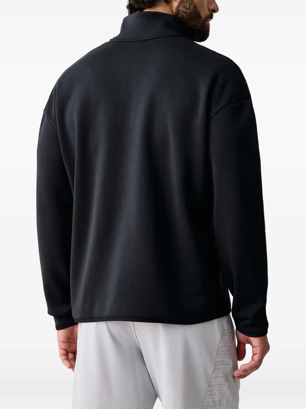 Under Armour Sweater met logopatch en kwart rits Zwart