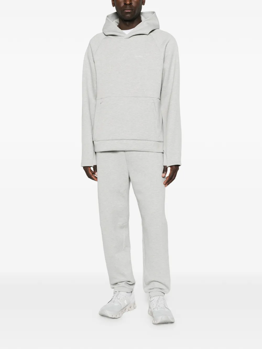 Calvin Klein Hoodie met opgestikte zak en raglan mouwen Grijs
