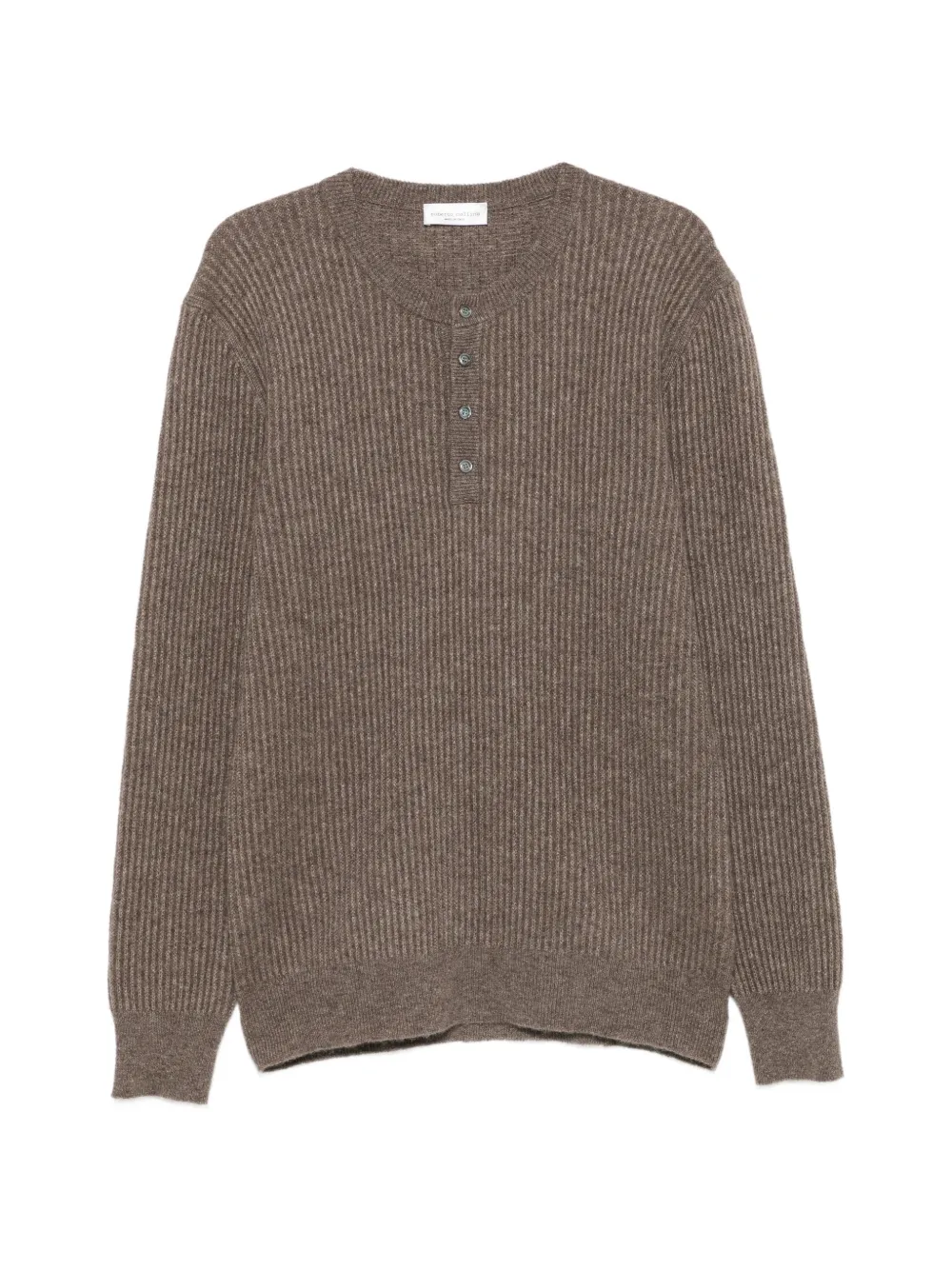 Roberto Collina ribbed-knit henley sweater - Brown