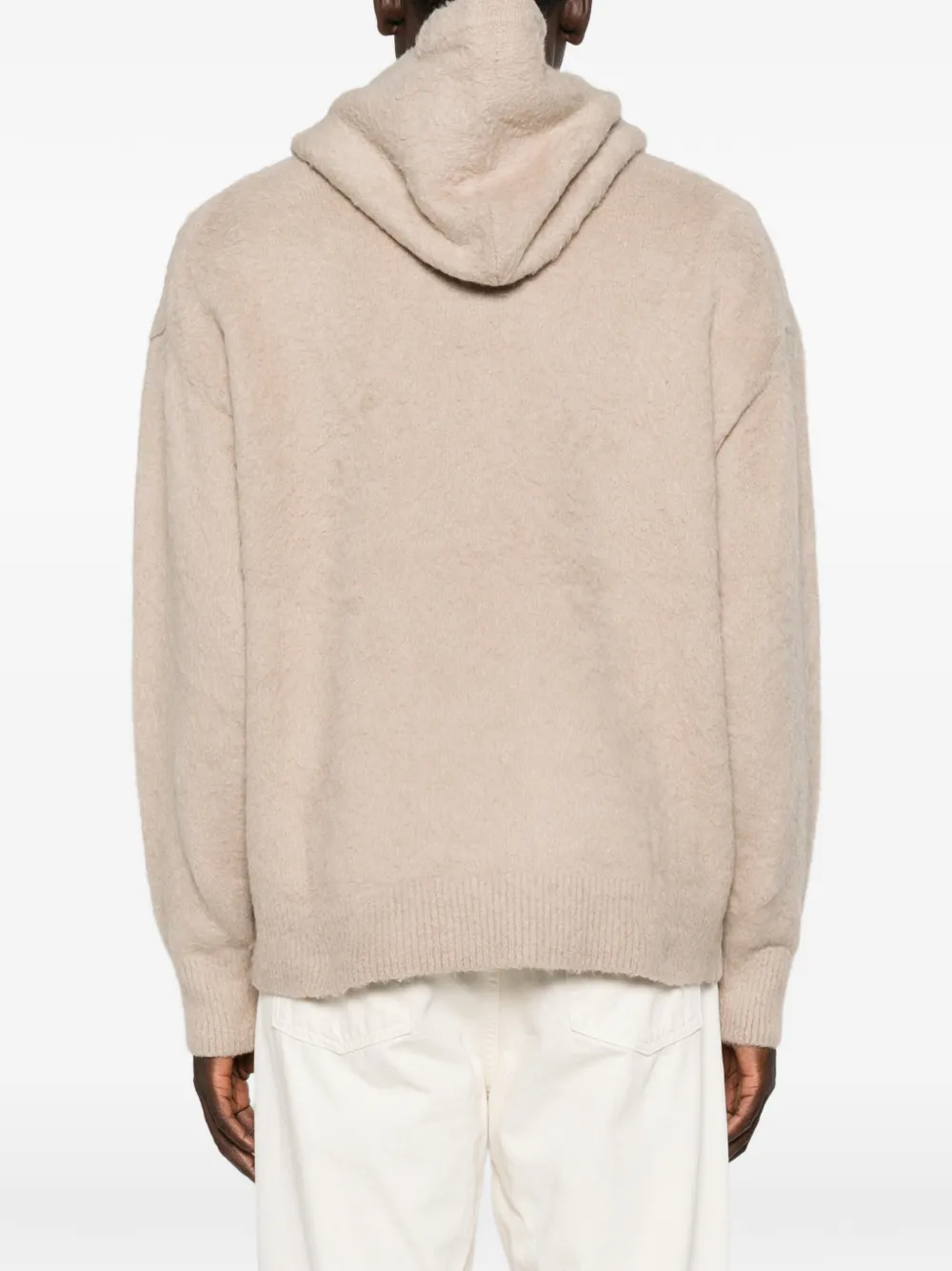 Roberto Collina Hoodie van geborsteld breisel Beige