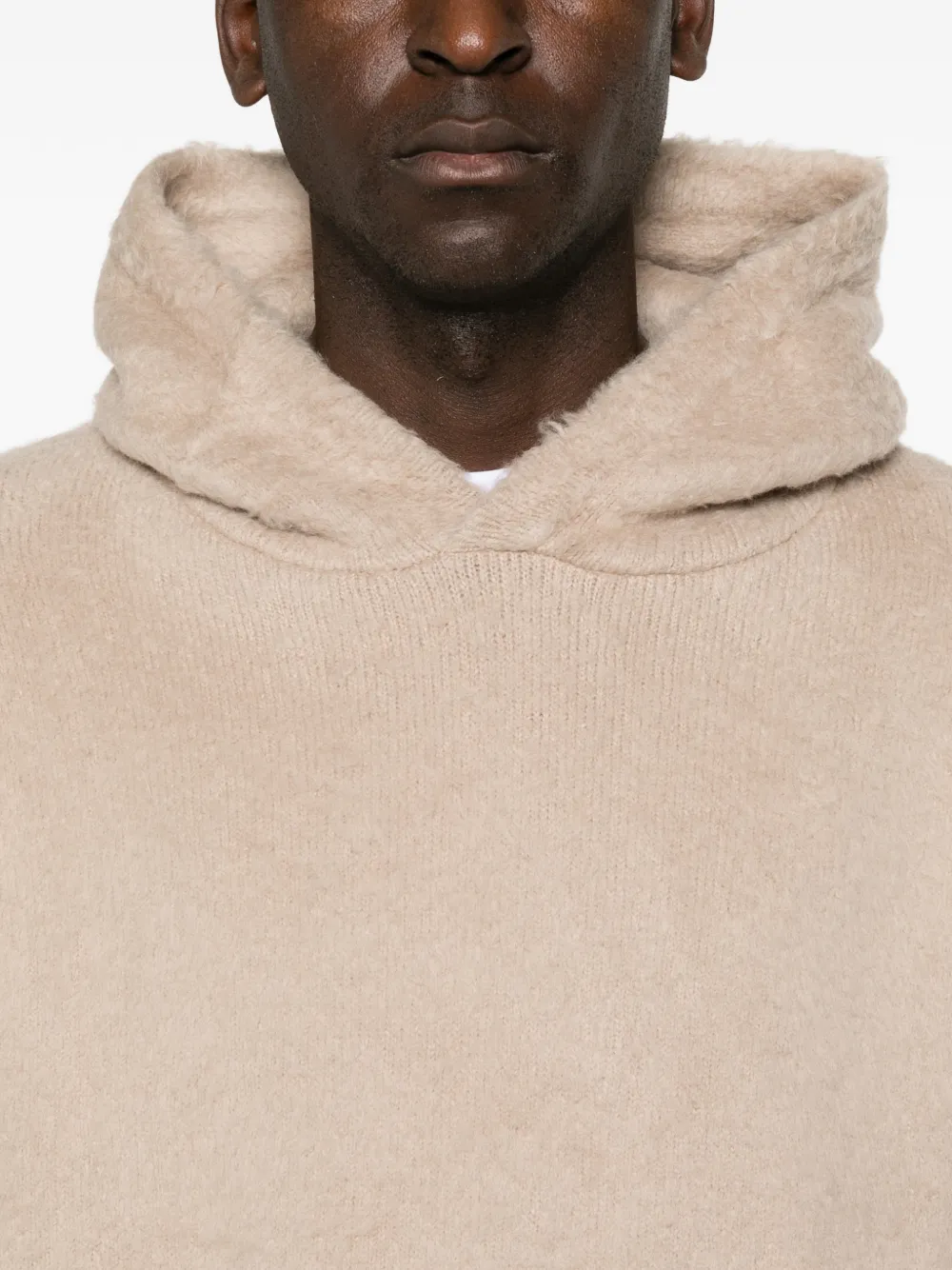 Roberto Collina Hoodie van geborsteld breisel Beige