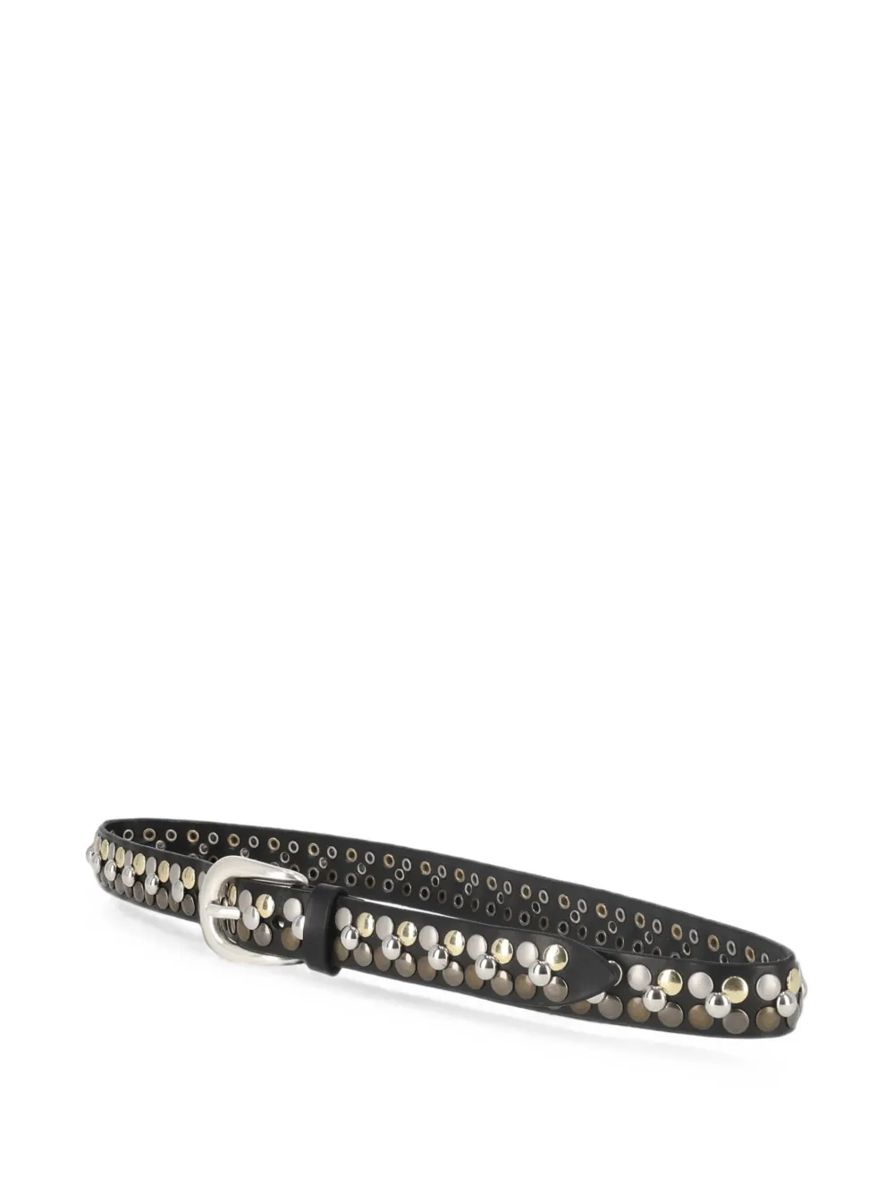 Orciani Bull Soft studded leather belt Zwart