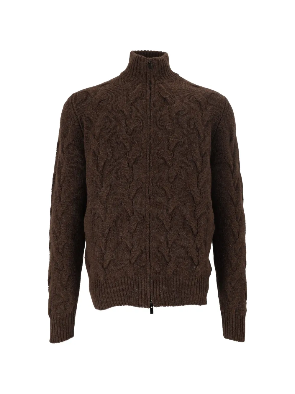 Filippo De Laurentiis cable-knit zip-up cardigan - Marrone