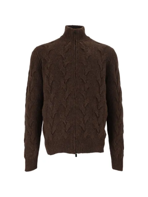 Filippo De Laurentiis cable-knit zip-up cardigan
