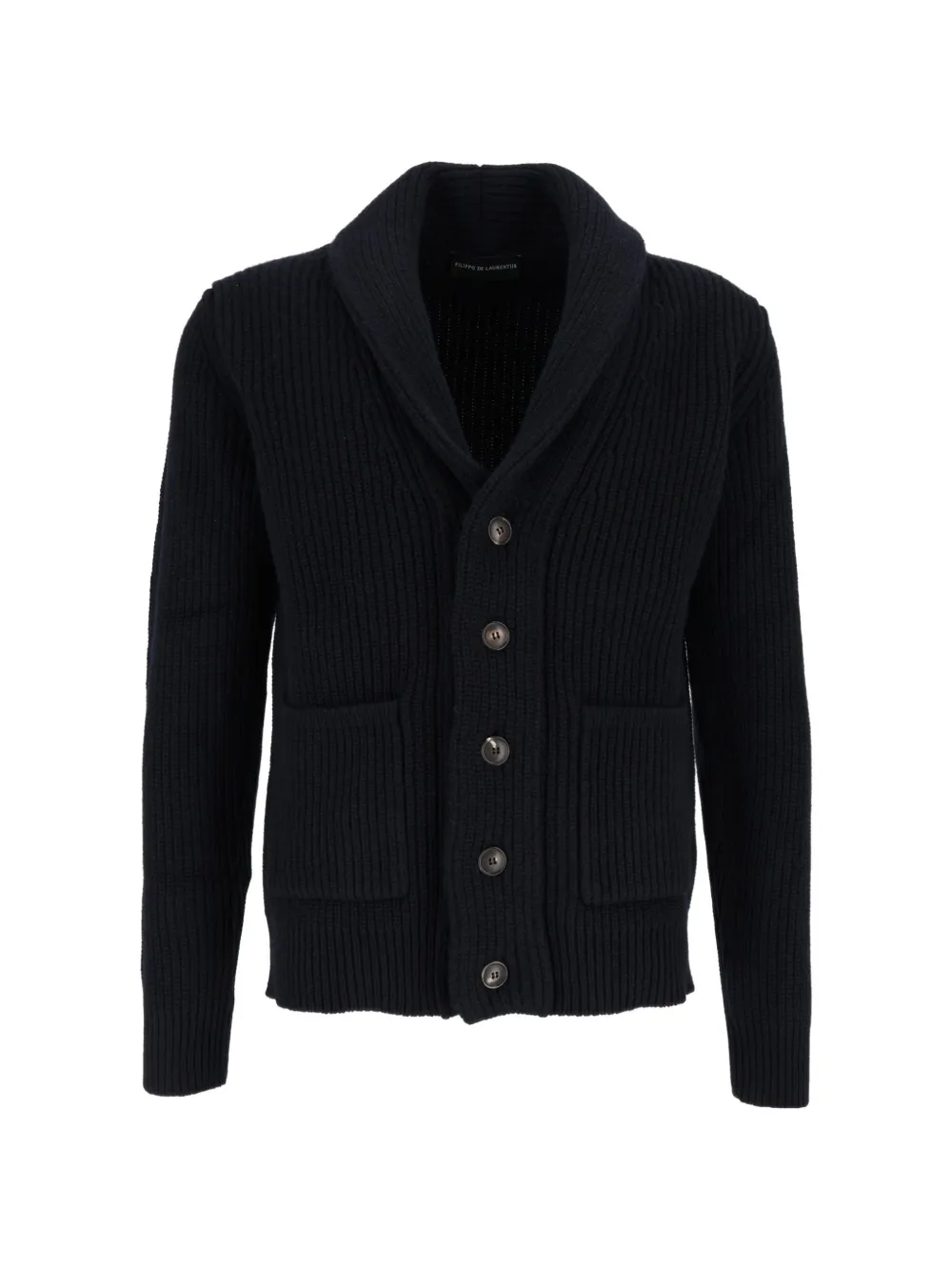 Filippo De Laurentiis shawl-collar ribbed-knit cardigan