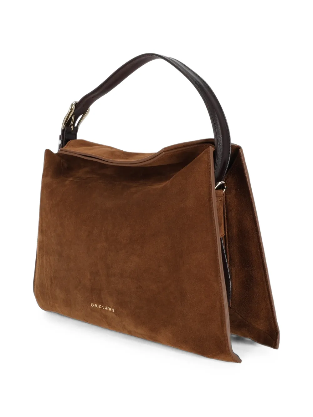 Orciani Trinity Peach Oro suède midi-shopper Bruin